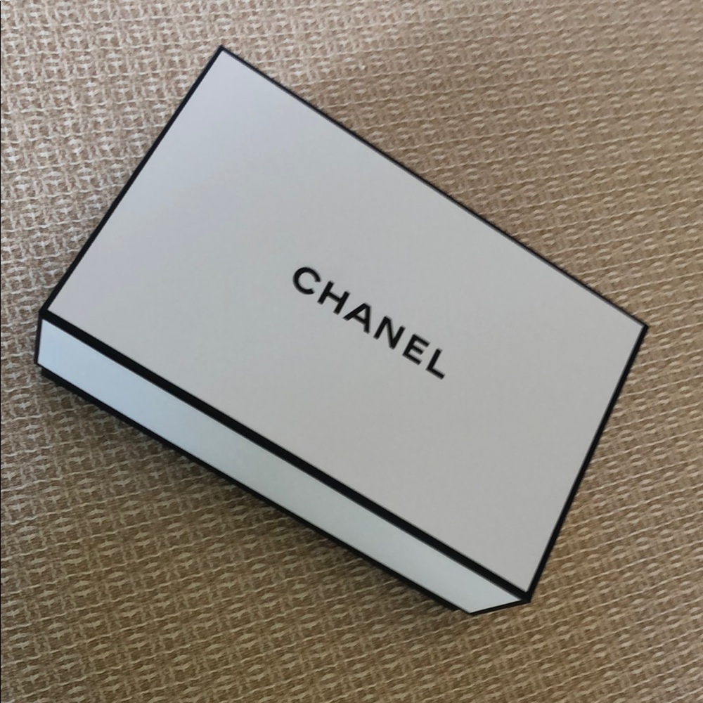 Authentic CHANEL White and Black Rectangular Box